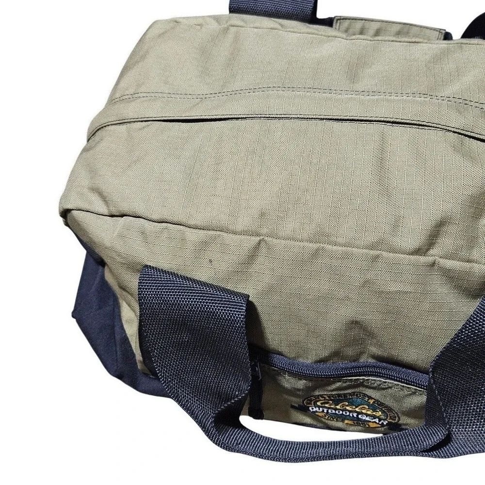 Vintage Cabelas Handled Fishing Hunting Ammunition Duffel Bag Pack Olive‎ Green